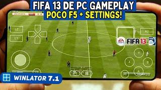 FIFA 2013 DE PC NO CELULAR! (SEM ROOT) GAMEPLAY POCO F5, WINLATOR EMULATOR DE PC ANDROID