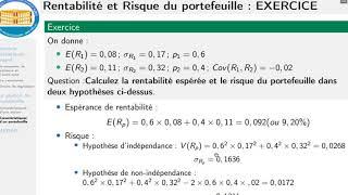 Gestion de portefeuille Partie 2 : caractéristiques d'un portefeuille