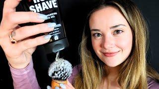 ASMR DEEPLY RELAXING MEN’S SHAVE & CUT ROLEPLAY! Warming Shave Gel, Face Mask, Tingles