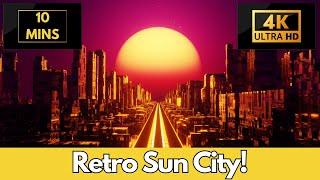 Retro Sun City Animation –  1 HOUR LOOP Satisfying Background Video & Wallpaper!