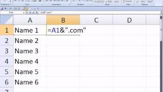 Add Dot Com To End Of Column Of Words Excel Formula, Copy, Paste Special Values