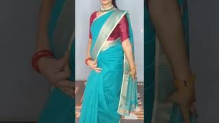 Cotton saree draping tutorial/easy tips for beginner/step by step with perfect pleats #fashion#saree