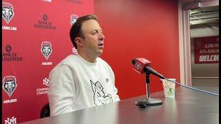 UNM Lobo men's basketball coach Richard Pitino and guard Donovan Dent on Sept. 24, 2024.