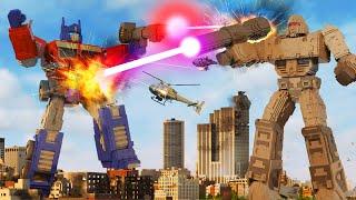 Realistic Optimus Prime vs Megatron Transformers Destruction  Teardown