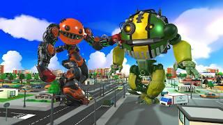 Pacman vs Robot Monster Pacman A confrontation between giant robots