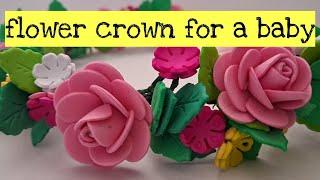 How to make a flower  crown /  foam sheet flowers / මල් කුමාරියන්ට  මල් ඔටුනු / මල් ඔටුන්නක් හදමු
