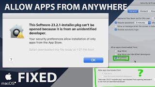[Fixed]Can’t be opened because it is from an unidentified developer - Allow Apps from Anywhere macOS