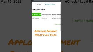 Applovin payment proof | Applovin self click payment proof | #applovin #earnmoneyonline