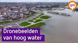 Hoger water in Gelderland, DRONEBEELDEN van TIEL