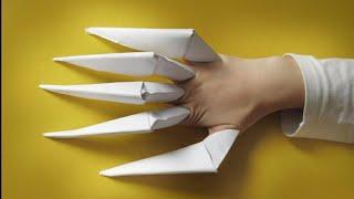 Оригами когти росомахи из бумаги Origami wolverine claws made of paper.