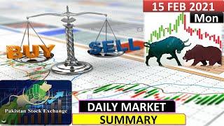 kse market summary||Video Review |15 Feb 21 ||pakistan stock market|PSXtoday|stock exchange pakistan