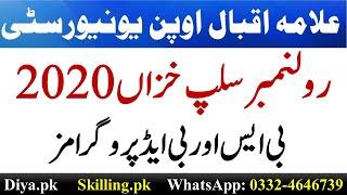 AIOU BS And BED Autumn 2020 Roll No Slip |Online Roll no slip checking AIOU