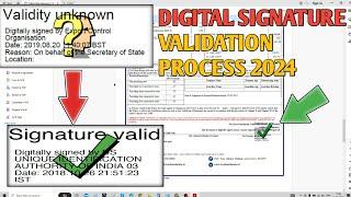 How To Verified Digital Signature Validation Process In Pdf 2024 | Pdf Validate Signature Tutorial