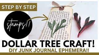 DOLLAR TREE CRAFT! Easy Stamps To Elevate Your Projects! #junkjournal #dollartreecrafts