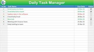 Automated Daily Task Manager with auto Check boxes