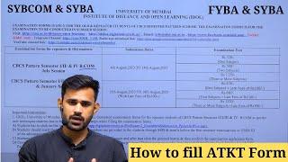 IDOL ATKT form 2023 | how to fill idol atkt form | idol atkt exam form CBCS