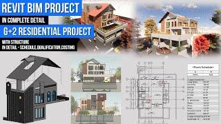 Revit BIM Complete Project | G+2 Residential Project with Complete Details