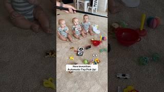 He calls it the Toy Picker Upper!  #diy #dad #triplets #mom #baby #toy