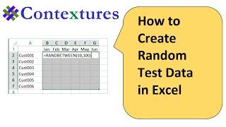 How to Create Random Test Data in Excel