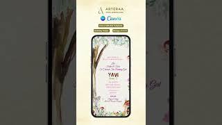 Birthday party invitation video for girl in english language with fairy tale design 3171