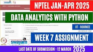 Data Analytics with Python Week 7 Assignment Solutions 2025 || @OPEducore