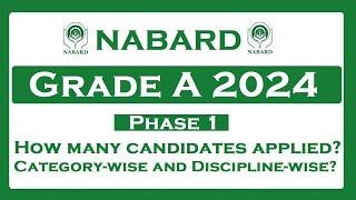 How many candidates applied for NABARD Grade A Phase 1 Category-wise Discipline-wise?