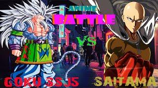 BattleAnimeCharacters - GOKU SSJ5 VS SAITAMA [HD]