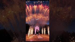 дорожка фонтанов финал свадьбы салют фейерверк #love #wedding #свадьба #event #party #fireworks