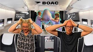 BRITISH AIRWAYS FIRST CLASS WITH 2 KIDS! BOAC Boeing 747!