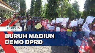 Ratusan Buruh Gelar Aksi Di Kantor Dprd Kabupaten Madiun