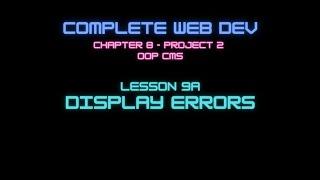 Web Dev 8 - 9a Display Errors