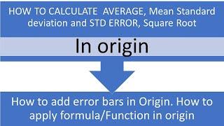How to add error bars in origin|Easy Way|Square root| STD|Stat|standard error|Chem Tech|