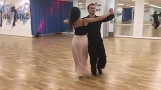 How to dance Natural Turn, Back Lock, Outside Change in Quickstep - Novice