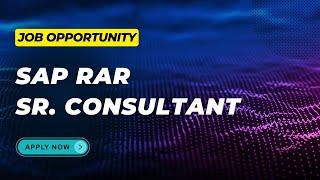 Join Us as an SAP RAR Sr. Consultant | People Prime Worldwide