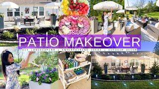 DIY PATIO MAKEOVER | Outdoor Decorating Entertaining Ideas + DIY Landscaping Ideas