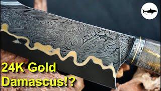 Forging a Gold Damascus Chef Knife!
