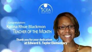 The SCEA - Teacher of the Month - April 2016