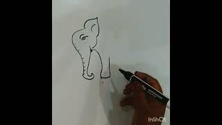 how to draw a cute Elephant  drawing for kids drawing