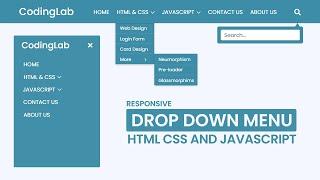 Responsive Dropdown Navigation Menu using HTML CSS and JavaScript