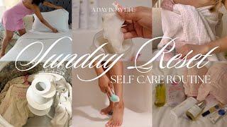 SUNDAY RESET ROUTINE | cleaning my apartment + hygiene routine + self care night