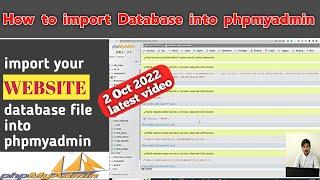 how to import Database into phpmyadmin