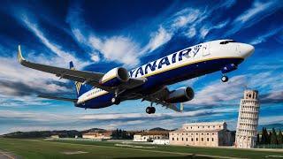 How flying  FR5226 Ryanair aircraft at pisa airport