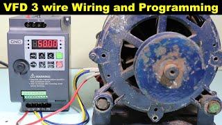 VFD 3 Wire Control Wiring with Push Button and VFD Programming @TheElectricalGuy
