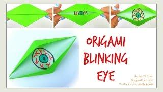 Halloween Crafts - DIY Origami Blinking Eye - Easy Paper Crafts - Eyeballs