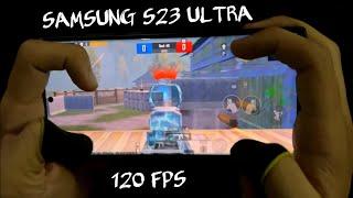 SAMSUNG S23 ULTRA 120 FPS | PUBG MOBILE HANDCAM