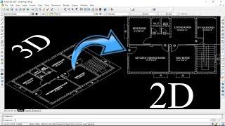 how to go back from 3D to 2D in autocad || In two ways.