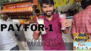 Pay for 1glass ⁉️and drink 2 glass of juice in chennai Alwarpet‼️ | Juice world | Food And Fun