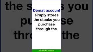 DIFFERENCE BETWEEN TRADING ACCOUNT AND DEMAT ACCOUNT | Financial Techie #shorts