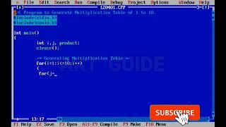 C Program to Generate Multiplication Table of 1 to 10/Loop (for, while, do-while) Examples/akt guide