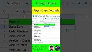 Google Uppercase Formula